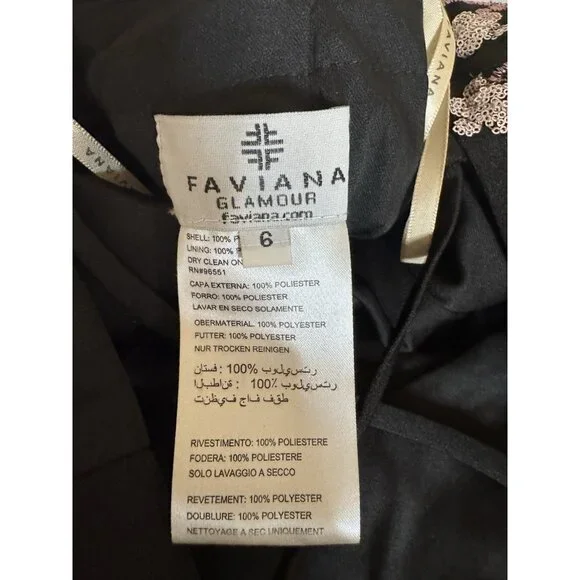 Faviana Formal Evening Gown 6 Sequin Beaded Prom Gala Wedding 10608 NEW $523